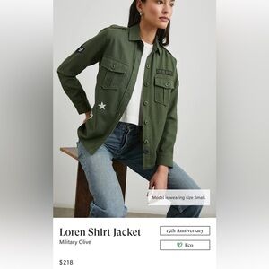 Rails Military Star Button Down Green Size L